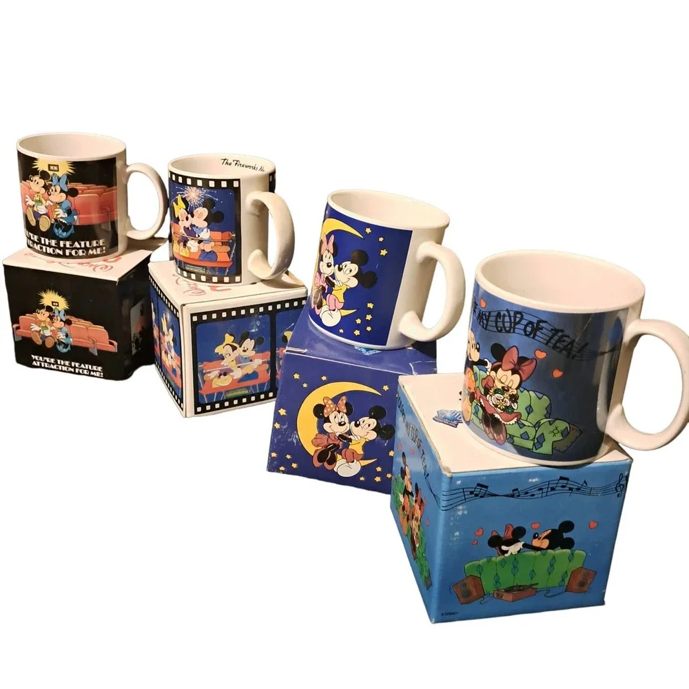 VERY VINTAGE Mickey & Minnie in LOVE Coffee Cups Circa 1980
